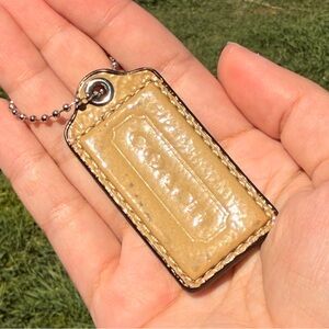 2.5" Medium Coach Leather Key Fob Bag Charm Keychain Hang Tag/Hangtag